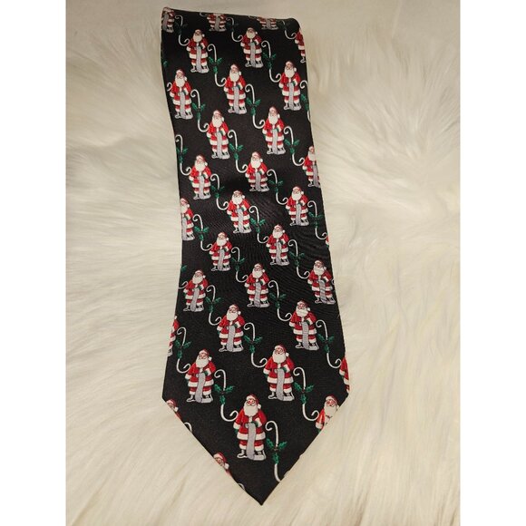 Holiday Tie Santa Clause Naughty or Nice List 100% silk, Classic 59" - Picture 2 of 6